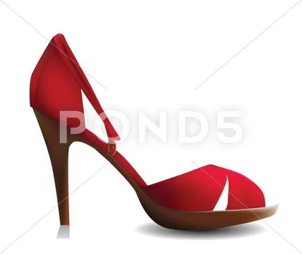 Elegant sandal on white background Stock Illustration