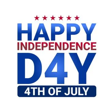 Elegant Script Happy Fourth of July Template Illustrazione stock