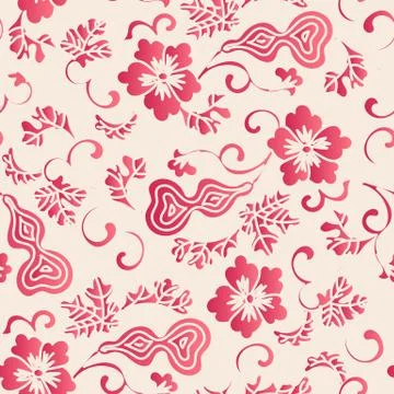 Elegant seamless Chinese style botanic garden flower gourd pattern background Stock Illustration