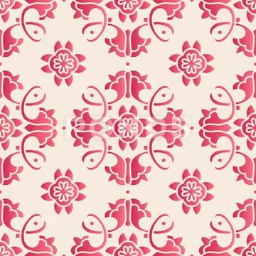 Elegant seamless Chinese style botanic garden flower cross vine pattern backg Stock Illustration