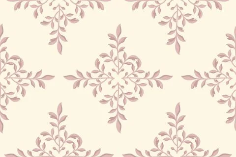 Elegant seamless damask pattern featuring intricate floral motifs Stock Illustration