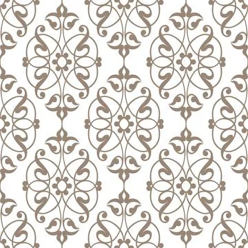 Elegant seamless damask pattern floral motif. Wallpaper baroque, damask. Seamles Stock Illustration