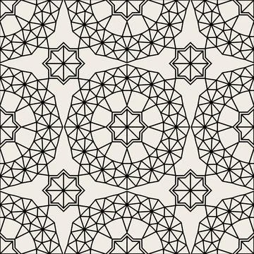 Elegant seamless geometric pattern in arabic style background with flowers and Stock Illustration