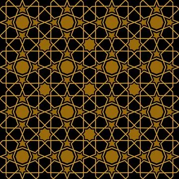 Elegant seamless geometric pattern in arabic style background with flowers and Stock Illustration