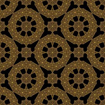 Elegant seamless geometric pattern in arabic style background with flowers and Stock Illustration