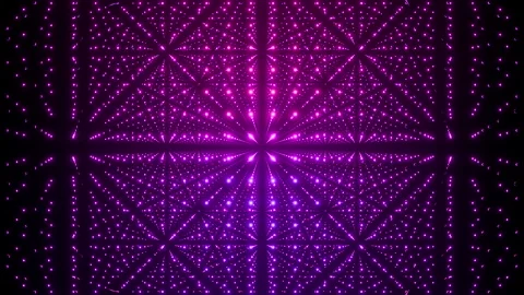 Elegant seamless loop animation of moving slowly through dense matrix of pink Video stock 342674002