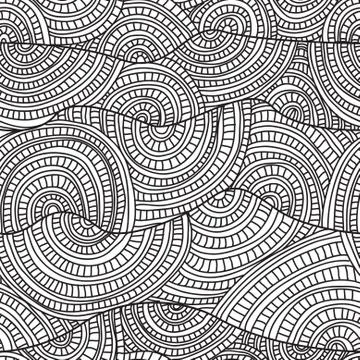 Elegant seamless pattern with abstract decorative waves, design element Stock Illustration