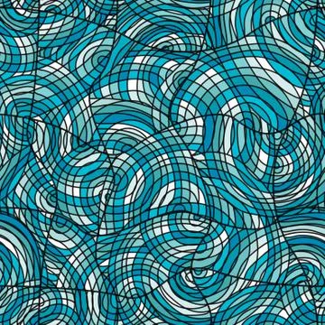 Elegant seamless pattern with abstract decorative waves, design element Stock Illustration