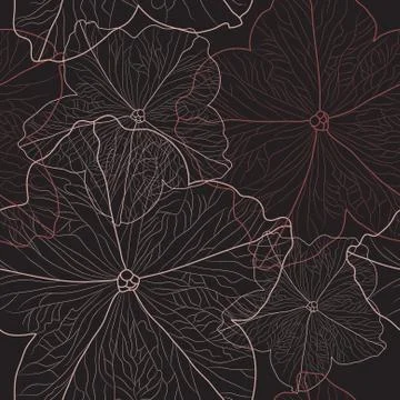 Elegant seamless pattern with abstract flowers for your design Illustrazione stock