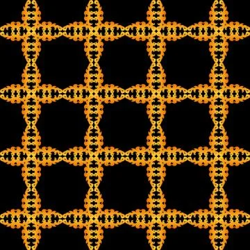 Elegant seamless pattern with abstract golden floral decorations for your design Stock Illustration