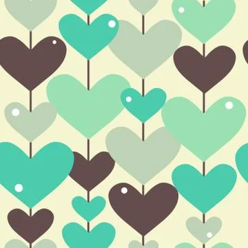 Elegant seamless pattern with abstract hearts for your design Illustrazione stock