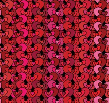 Elegant seamless pattern with abstract red pink hearts, design element Illustrazione stock