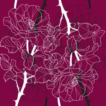 Elegant seamless pattern with abstract roses for your design Illustrazione stock