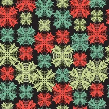 Elegant seamless pattern with abstract snowflakes for your design Stock Illustration
