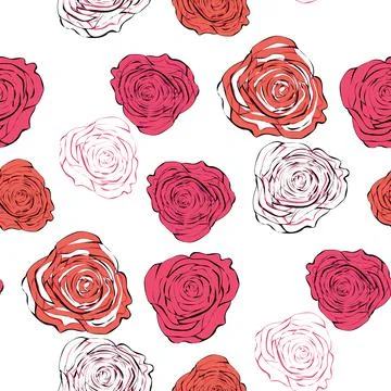 Elegant seamless pattern with beautiful pink roses for your design Illustrazione stock