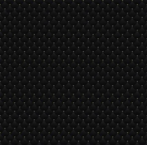 Elegant seamless pattern black circles with gold dots on dark background text Illustrazione stock