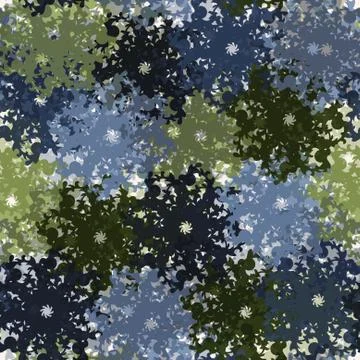 Elegant seamless pattern with blue and green snowflakes for your design Stock Illustration