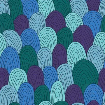 Elegant seamless pattern with blue decorative waves, design element Illustrazione stock