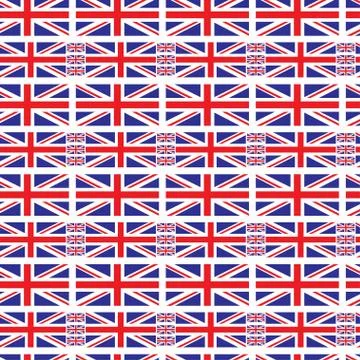 Elegant seamless pattern with british flags, design elements Illustrazione stock