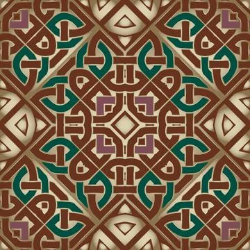 Elegant seamless pattern. Celtic style ornamental intricate vector background Stock Illustration