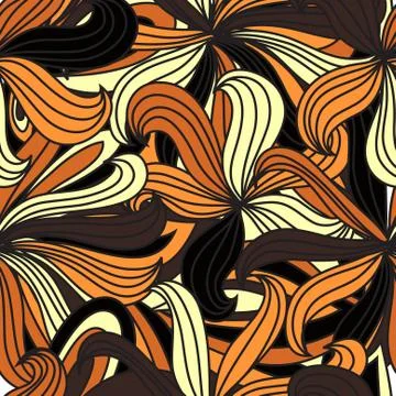 Elegant seamless pattern with decorative abstract flowers, design element Stock Illustration