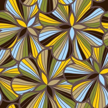 Elegant seamless pattern with decorative abstract flowers, design element Stock Illustration