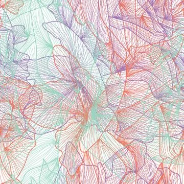 Elegant seamless pattern with decorative abstract roses, design element Stock Illustration