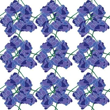 Elegant seamless pattern with decorative blue roses, design element Stock Illustration
