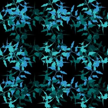 Elegant seamless pattern with decorative blue flowers, design element Stock Illustration