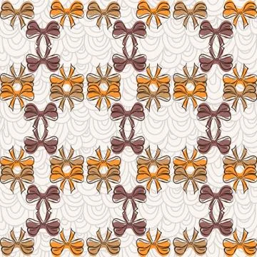 Elegant seamless pattern with decorative bows, design elemen イラスト素材