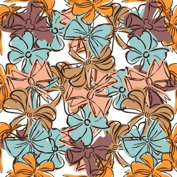 Elegant seamless pattern with decorative bows, design element Illustrazione stock
