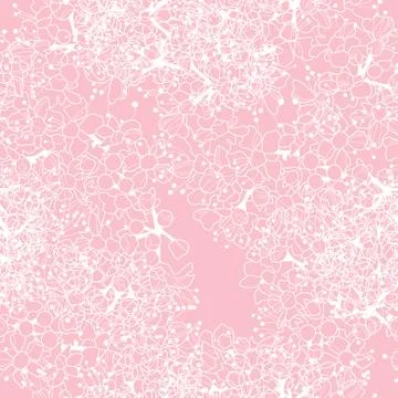 Elegant seamless pattern with decorative cherry blossom, design element Stock Illustration