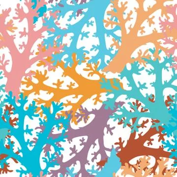 Elegant seamless pattern with decorative corals, design element Stock Illustration