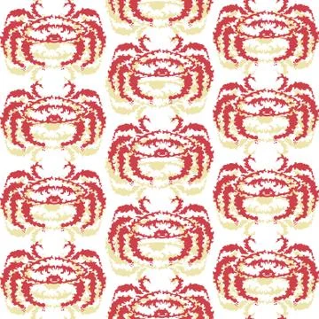 Elegant seamless pattern with decorative crabs, design element Stock Illustration