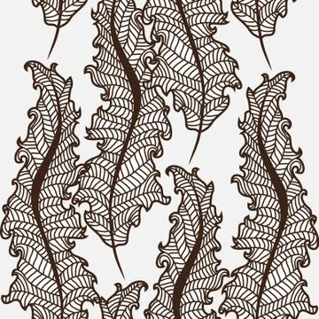 Elegant seamless pattern with decorative feathers for your design Stock Illustration