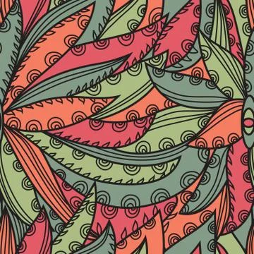Elegant seamless pattern with decorative flowers, design element Stock Illustration