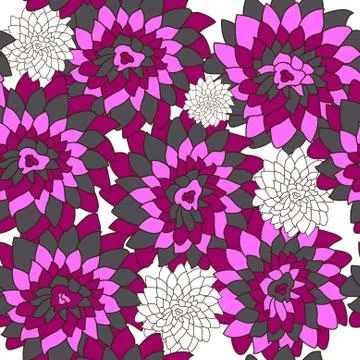 Elegant seamless pattern with decorative flowers, design element Stock Illustration