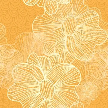 Elegant seamless pattern with decorative flowers, design element Stock Illustration