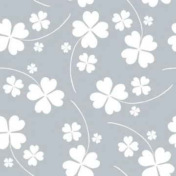 Elegant seamless pattern with decorative four leaf clovers, design element Stock Illustration