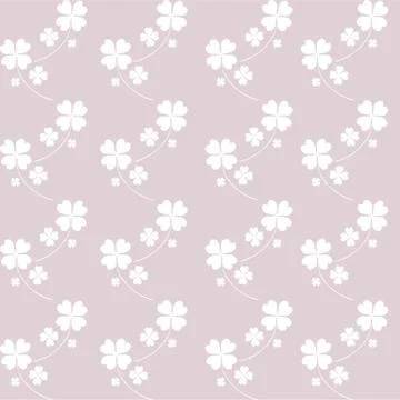Elegant seamless pattern with decorative four leaf clovers, design element Illustrazione stock