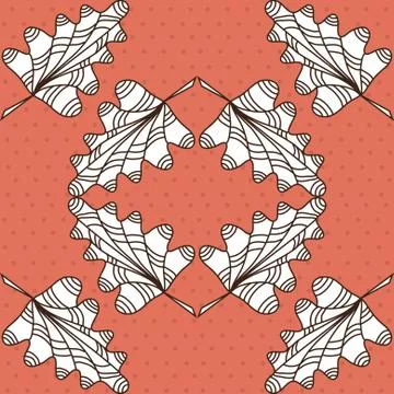 Elegant seamless pattern with decorative leaves for your design Stock Illustration