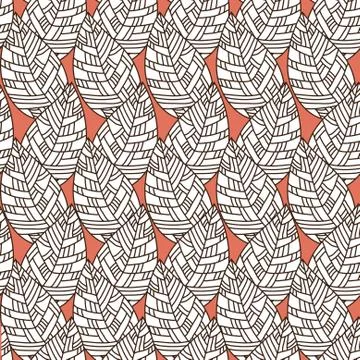 Elegant seamless pattern with decorative leaves for your design Stock Illustration