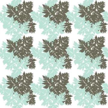 Elegant seamless pattern with decorative leaves, design element Stock Illustration