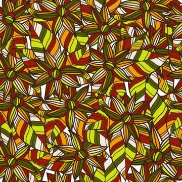 Elegant seamless pattern with decorative multicolor flowers, design element Stock Illustration