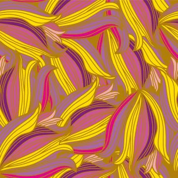 Elegant seamless pattern with decorative multicolor flowers, design element Stock Illustration