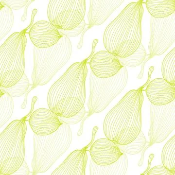 Elegant seamless pattern with decorative pears, design element Stock Illustration