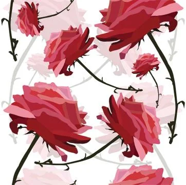 Elegant seamless pattern with decorative pink roses, design element Stock Illustration