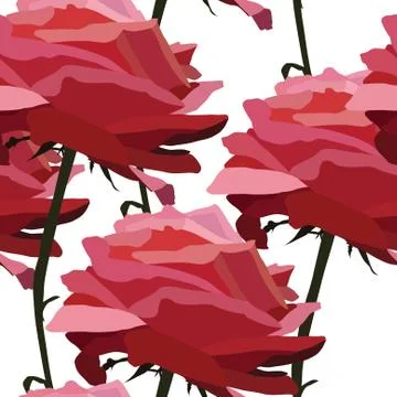 Elegant seamless pattern with decorative pink roses, design element Stock Illustration