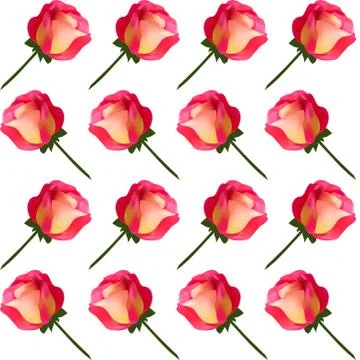 Elegant seamless pattern with decorative pink yellow roses, design element Stock Illustration