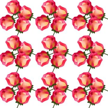 Elegant seamless pattern with decorative pink yellow roses, design element Stock Illustration